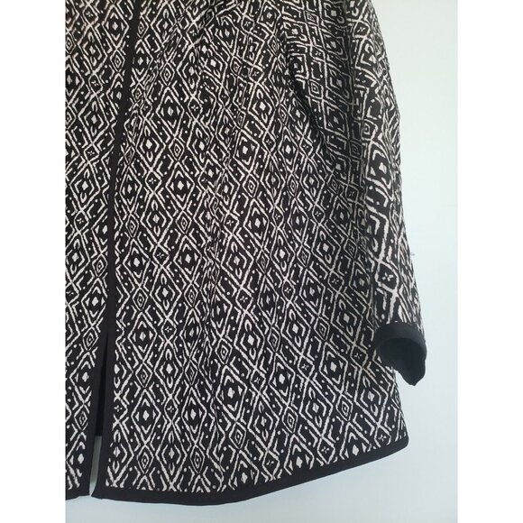 Catherines Womens Plus 0X Quilted Jacket Reversible Black Open Front Duster - Picture 5 of 7